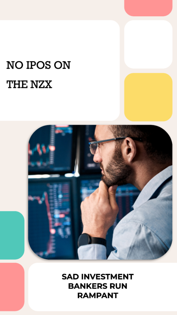 A featured image for a blog post about a sad NZX Investment Banker